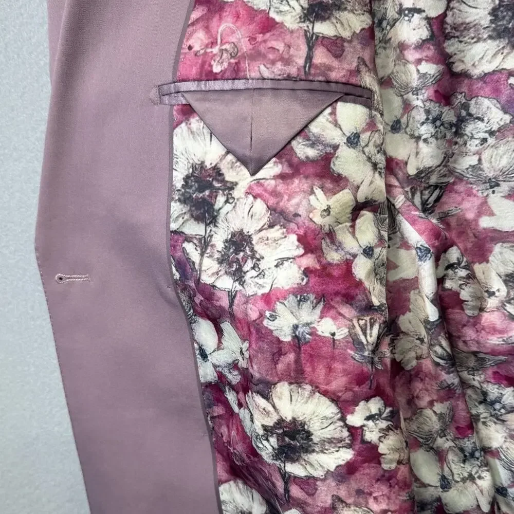 Tayion Men's Classic Fit Double-Breasted Suit Jacket Mauve, 46R $360